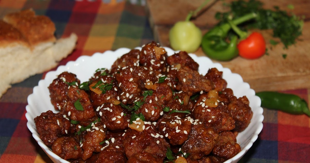 La carne frita más deliciosa con salsa de miel.