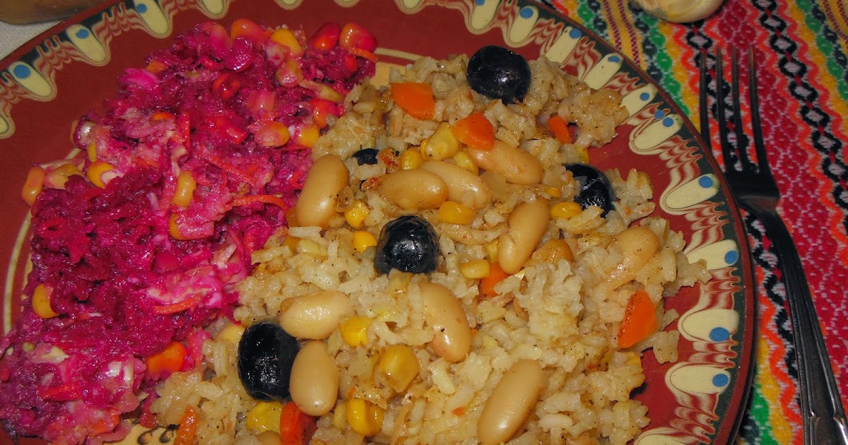 Arroz con frijoles y maíz